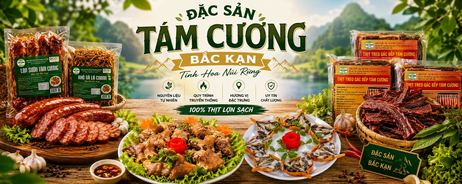 Tám Cương Bắc Kạn — Tinh hoa núi rừng, 100% thịt lợn sạch